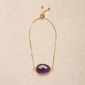 Anissa // Amethyst Adjustable Gold Bracelet