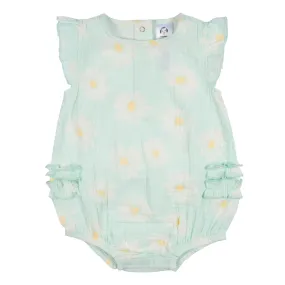 Baby Girls Daisies Gauze Bubble Romper