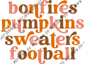 Bonfires Pumpkins Sweaters Football DTF Transfer