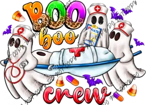 Boo Boo Crew with Ghost on Stretcher DTF Transfer