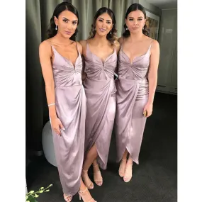 Elegant Cheap Simple High low Long Wedding Bridesmaid Dresses, WG454