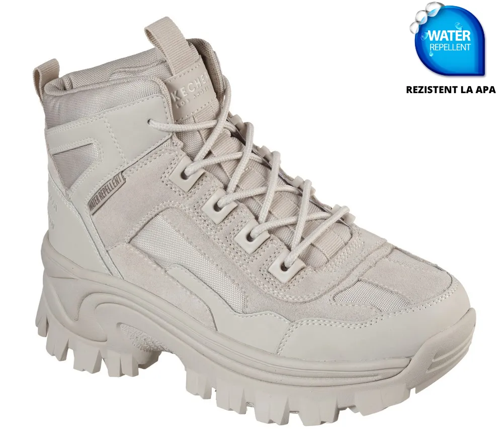 Ghete sport, dama, SKECHERS Hi Ryze Gawkers Street Blox-Block, 155260-OFWT crem, piele naturala