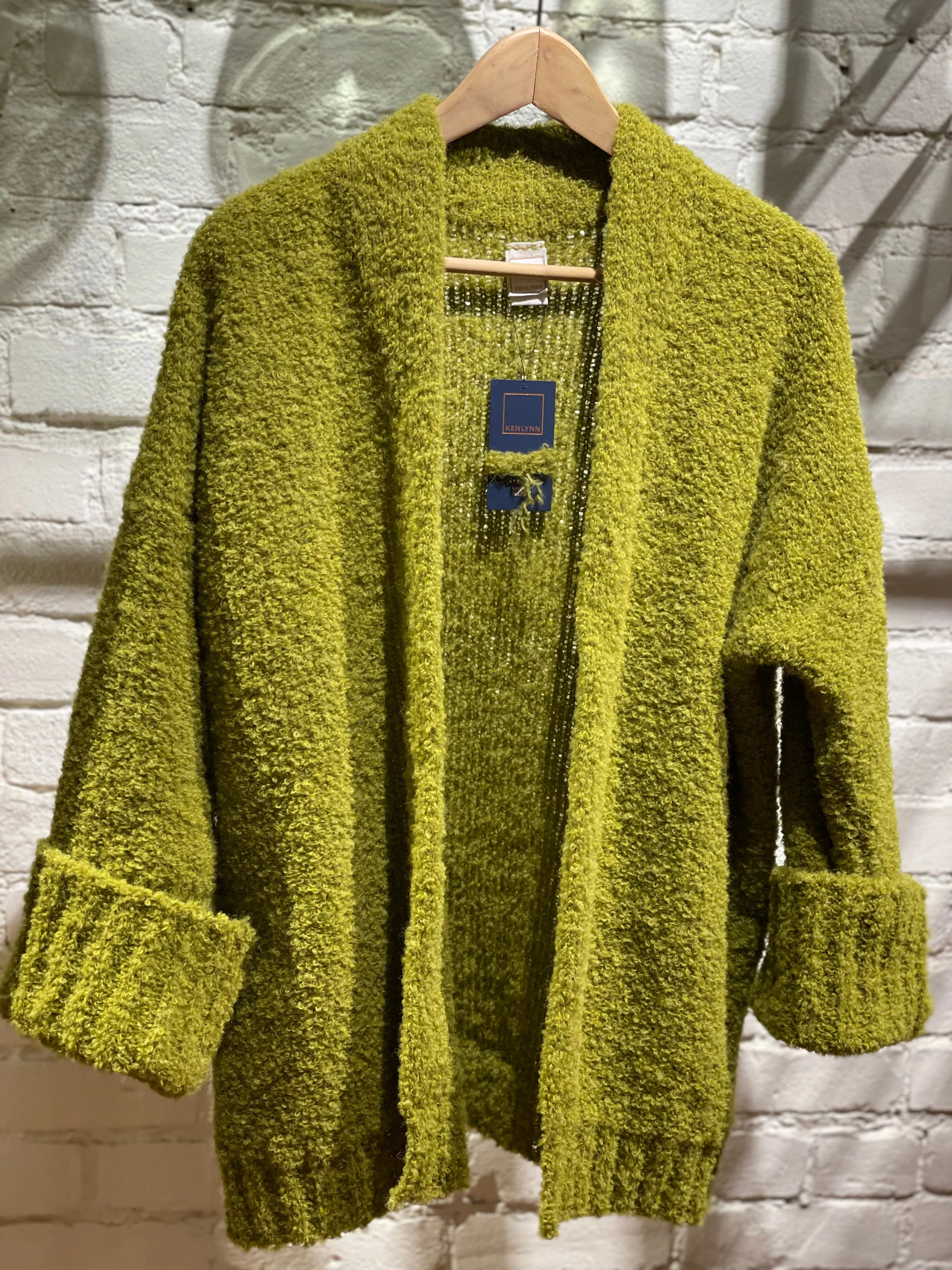 Matcha Bouclé Cardigan