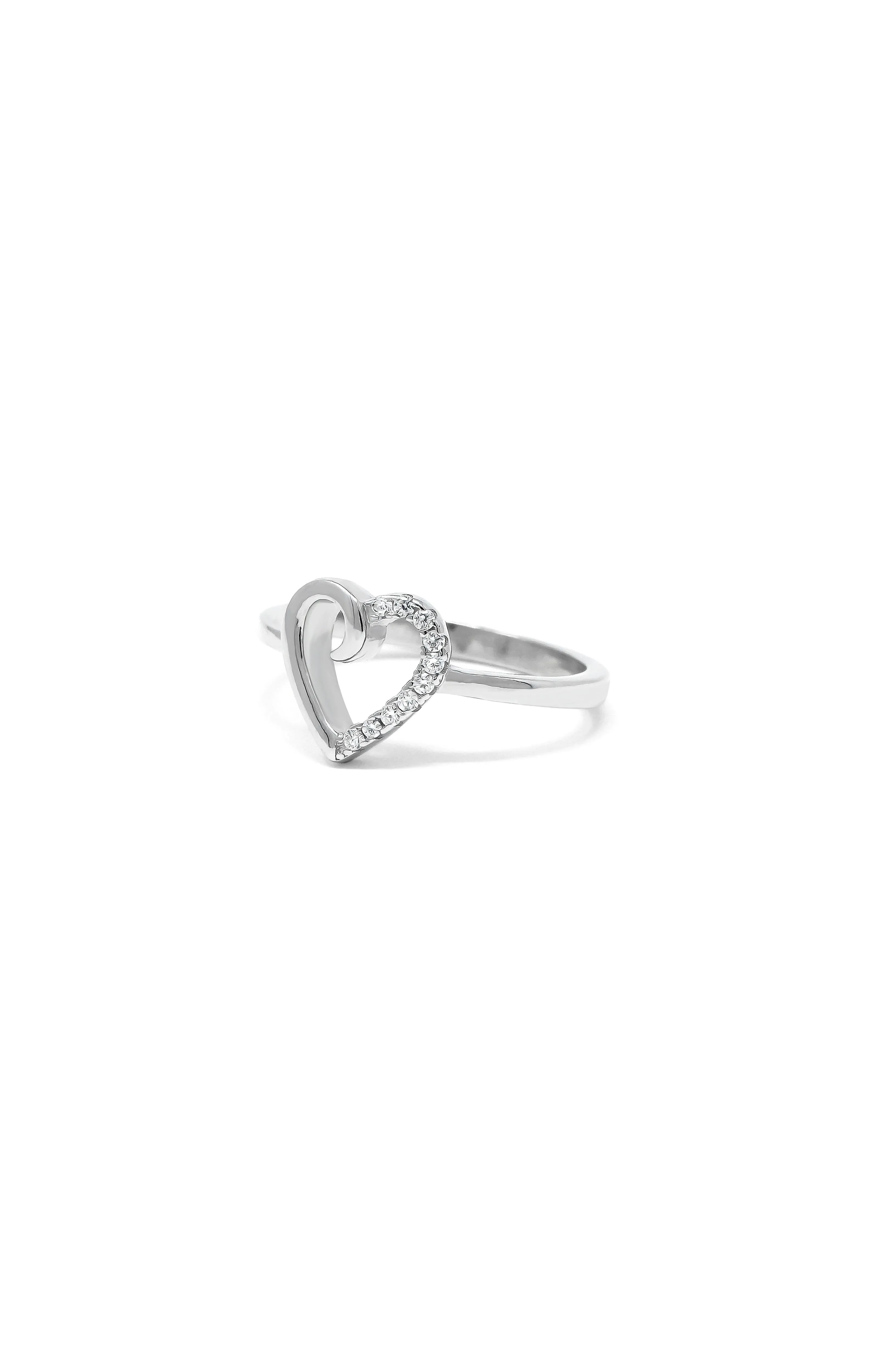 Sparkle Heart Love Sterling Silver Ring